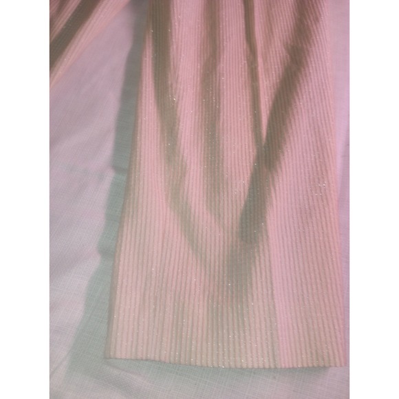 Susan Graver Style Small‎ Beige Striped Metallic High Waisted Pants/ Capris - Picture 2 of 7